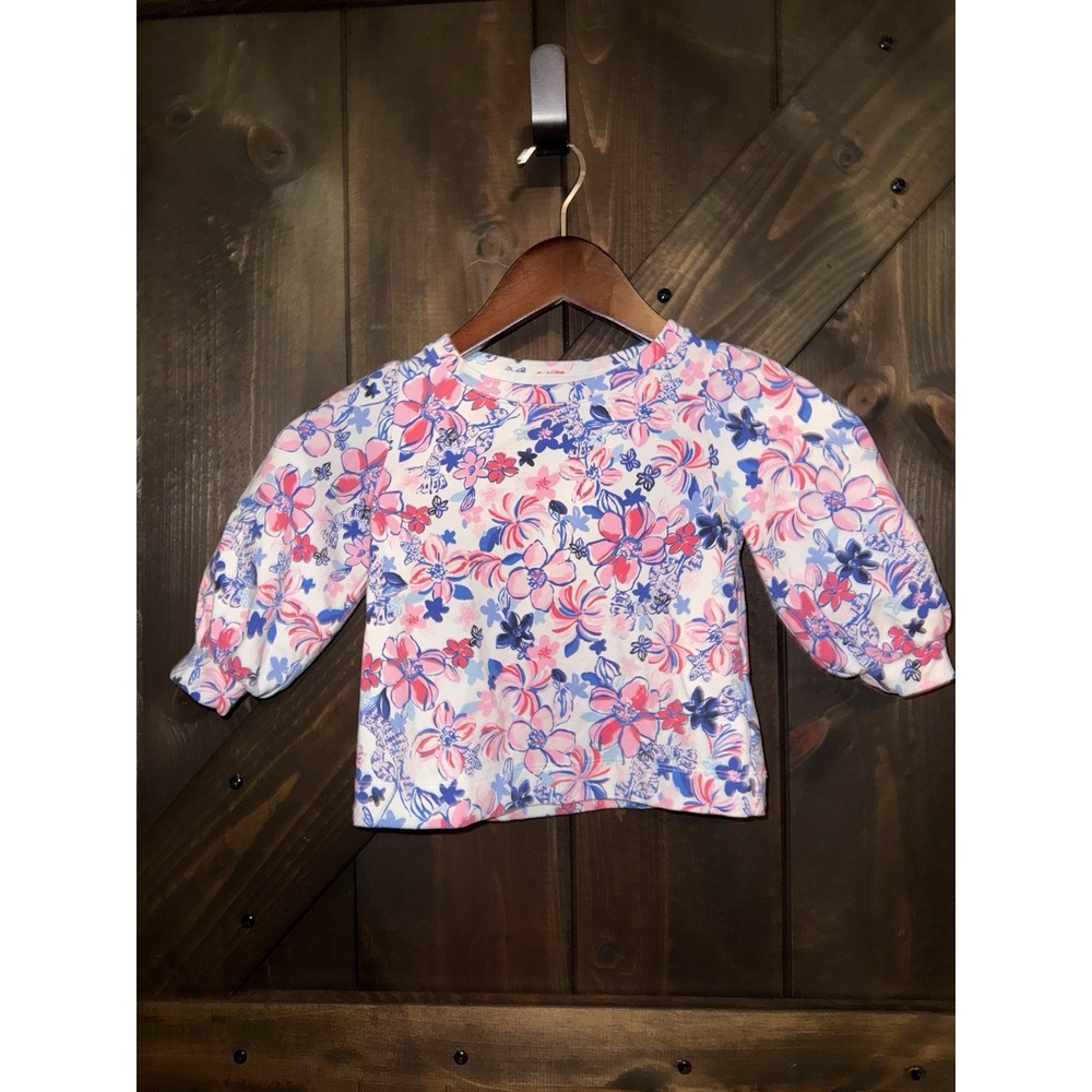 Lilly Pulitzer Girls Sz‎ 4/5 Mini Corden Sweatshirt Party Like A Lobstar EUC